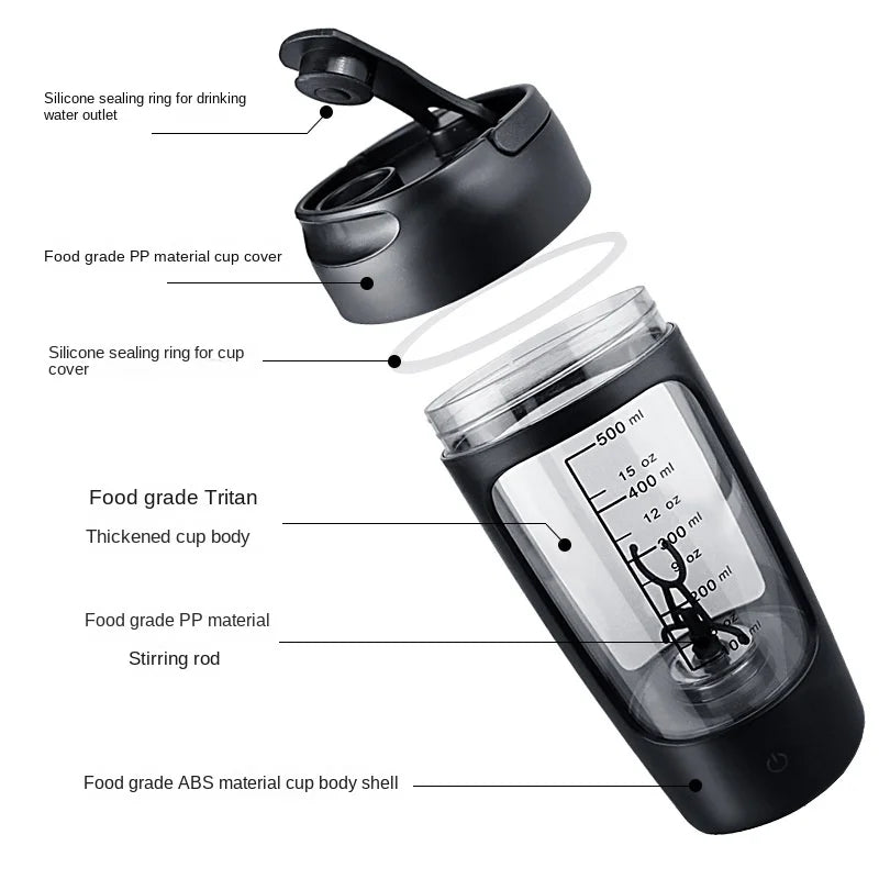 Electric Protein Shaker Bottle for mixing protein shakes and supplements