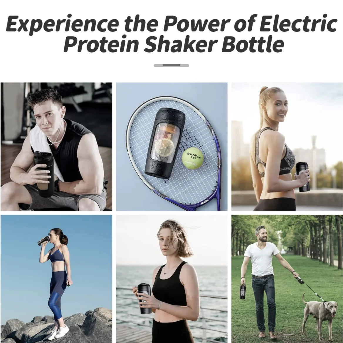 Electric Protein Shaker Bottle for mixing protein shakes and supplements