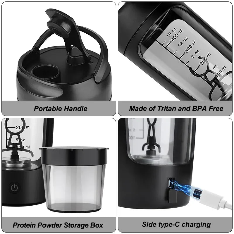 Electric Protein Shaker Bottle for mixing protein shakes and supplements