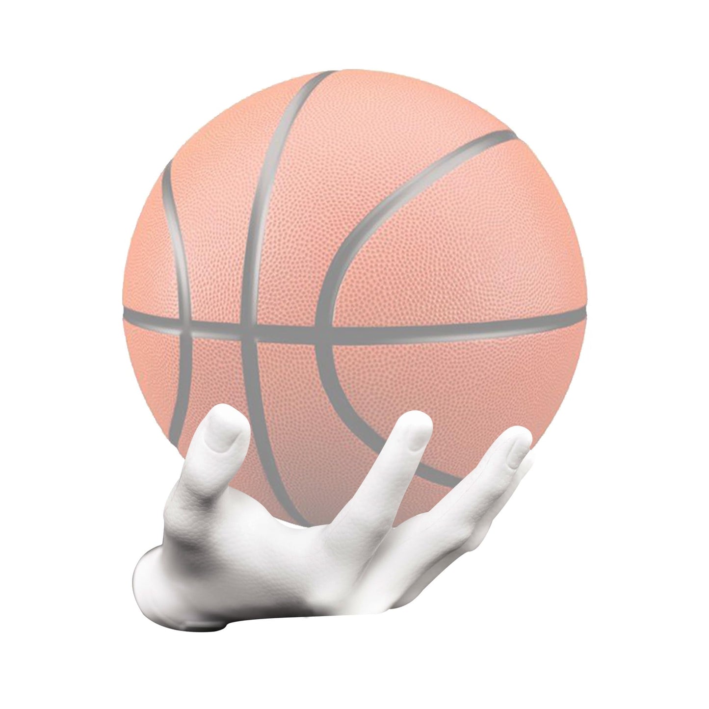 Basketball Holder Hand Sculpture Ball Holder Wall Mount Art Decor Stand Basketball Storage Rack Organizer Display Case Man Cave for Football Soccer Gifts for Him Men Boys Gamers (White Ball Holder)