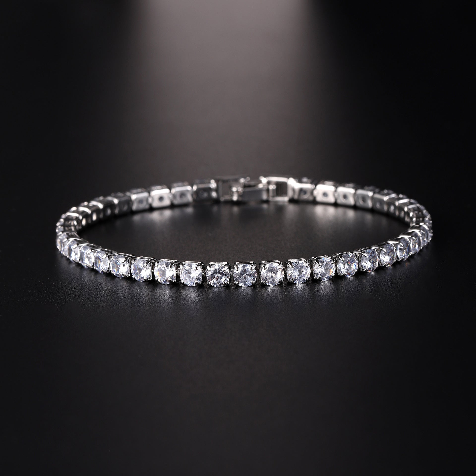 Hip Hop Micro Zircon Tennis Bracelet Set with sparkling zircon stones